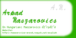 arpad maszarovics business card